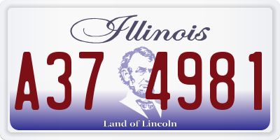IL license plate A374981