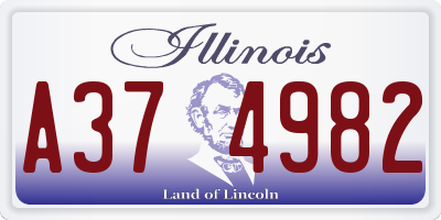 IL license plate A374982