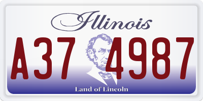 IL license plate A374987