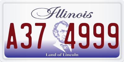 IL license plate A374999
