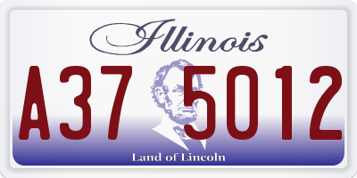 IL license plate A375012
