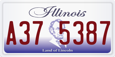 IL license plate A375387