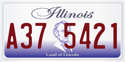 IL license plate A375421