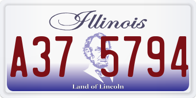 IL license plate A375794