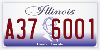 IL license plate A376001