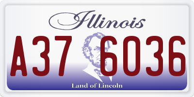 IL license plate A376036