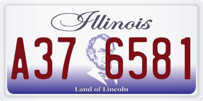 IL license plate A376581