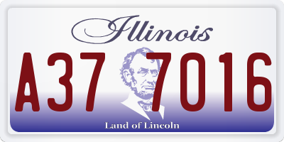 IL license plate A377016