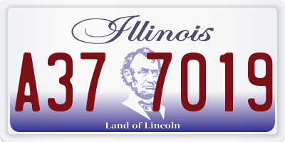 IL license plate A377019