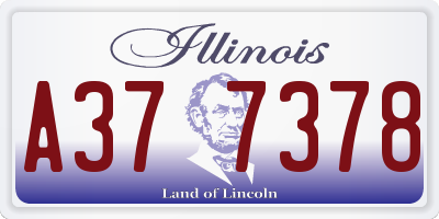 IL license plate A377378