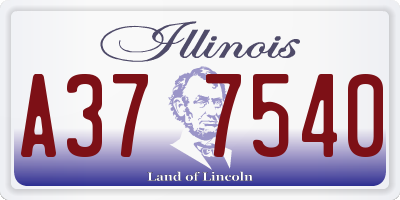 IL license plate A377540