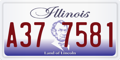 IL license plate A377581