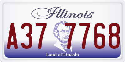 IL license plate A377768