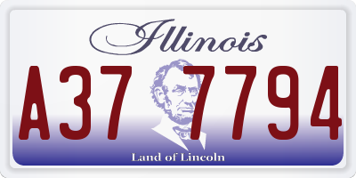 IL license plate A377794