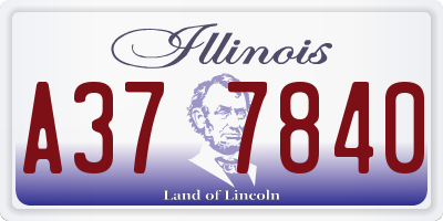 IL license plate A377840