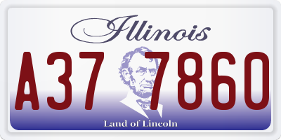IL license plate A377860