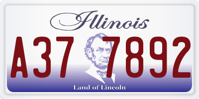 IL license plate A377892