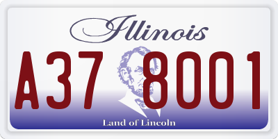IL license plate A378001