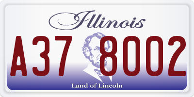 IL license plate A378002