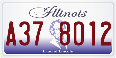 IL license plate A378012