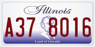 IL license plate A378016