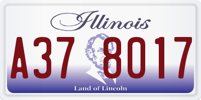 IL license plate A378017
