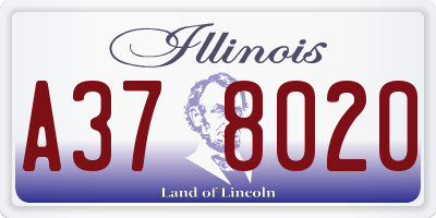 IL license plate A378020