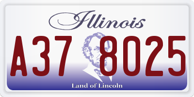 IL license plate A378025