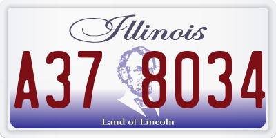 IL license plate A378034
