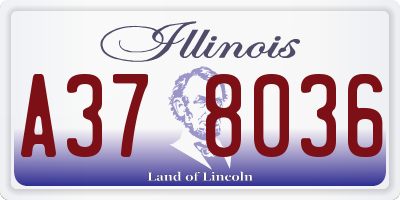 IL license plate A378036