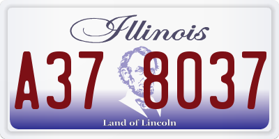 IL license plate A378037