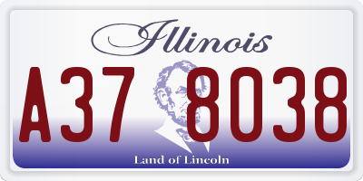 IL license plate A378038