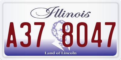 IL license plate A378047