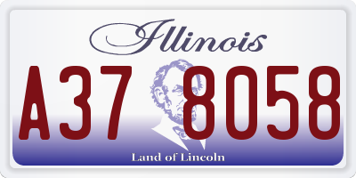 IL license plate A378058