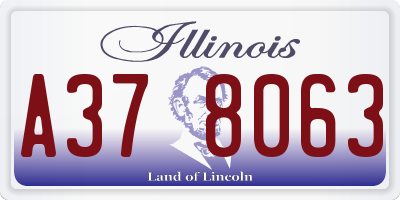 IL license plate A378063