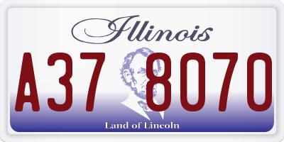 IL license plate A378070