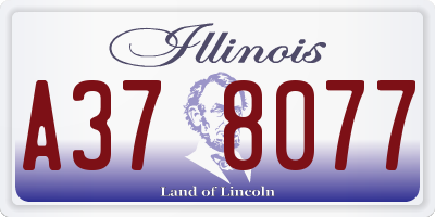 IL license plate A378077