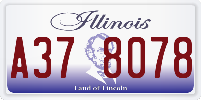 IL license plate A378078