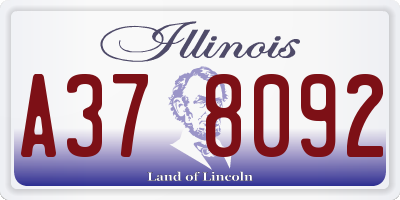 IL license plate A378092