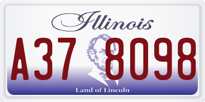 IL license plate A378098