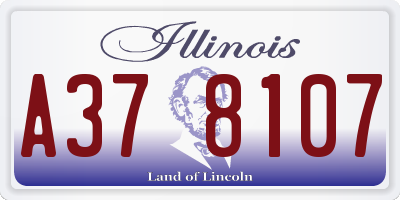 IL license plate A378107
