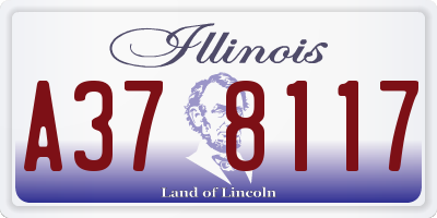 IL license plate A378117
