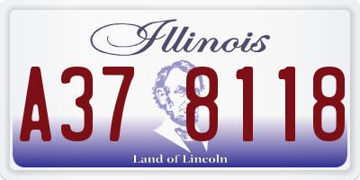 IL license plate A378118
