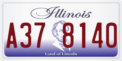IL license plate A378140