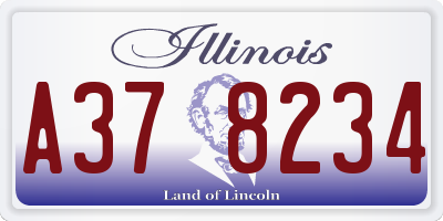 IL license plate A378234