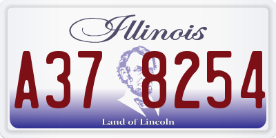 IL license plate A378254