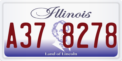 IL license plate A378278