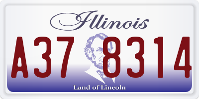 IL license plate A378314