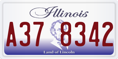 IL license plate A378342