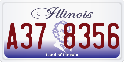 IL license plate A378356